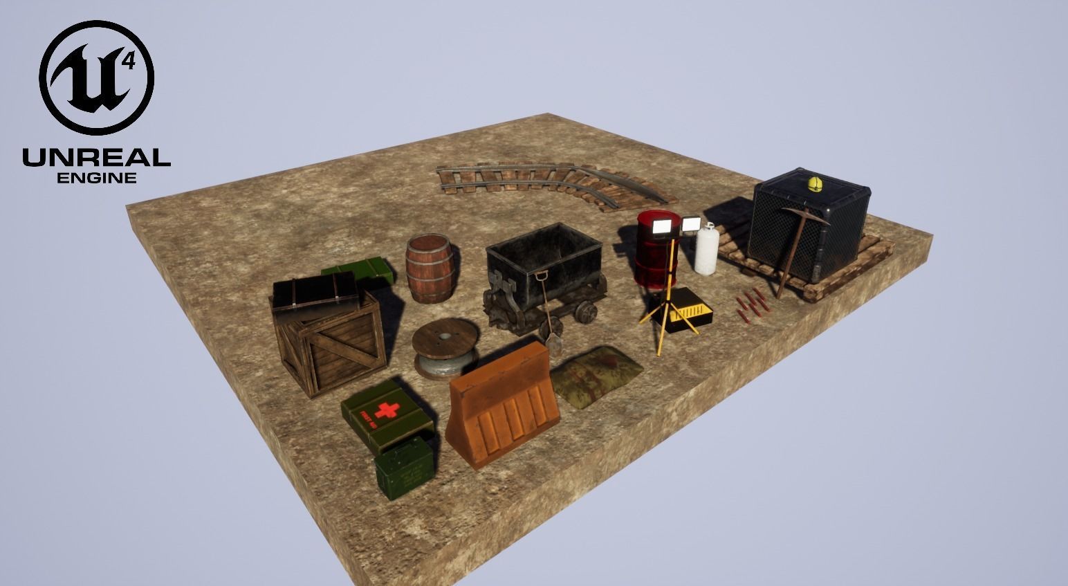 Mine Assets Pack Low-poly 3D model_1