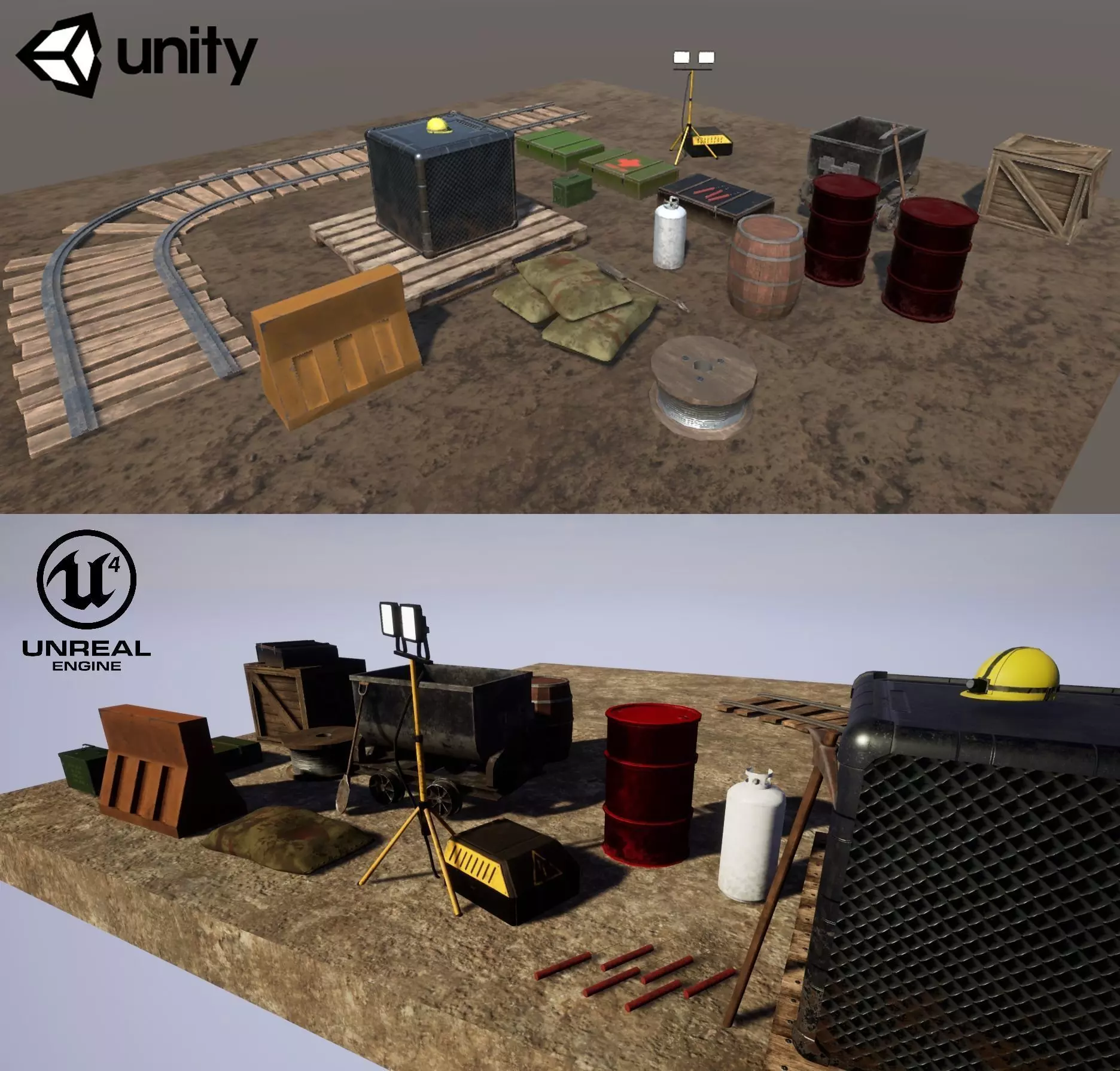 Mine Assets Pack Low-poly 3D model_0