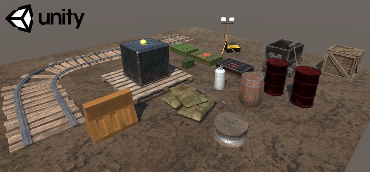 Mine Assets Pack Low-poly 3D model_3