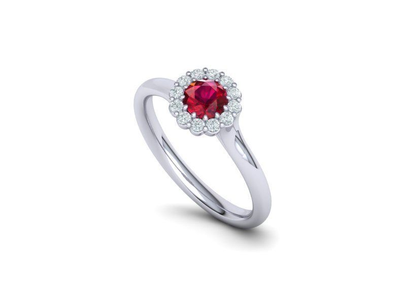 Ruby Engagement ring Unique design N10341 Shine collection  3D print model_14