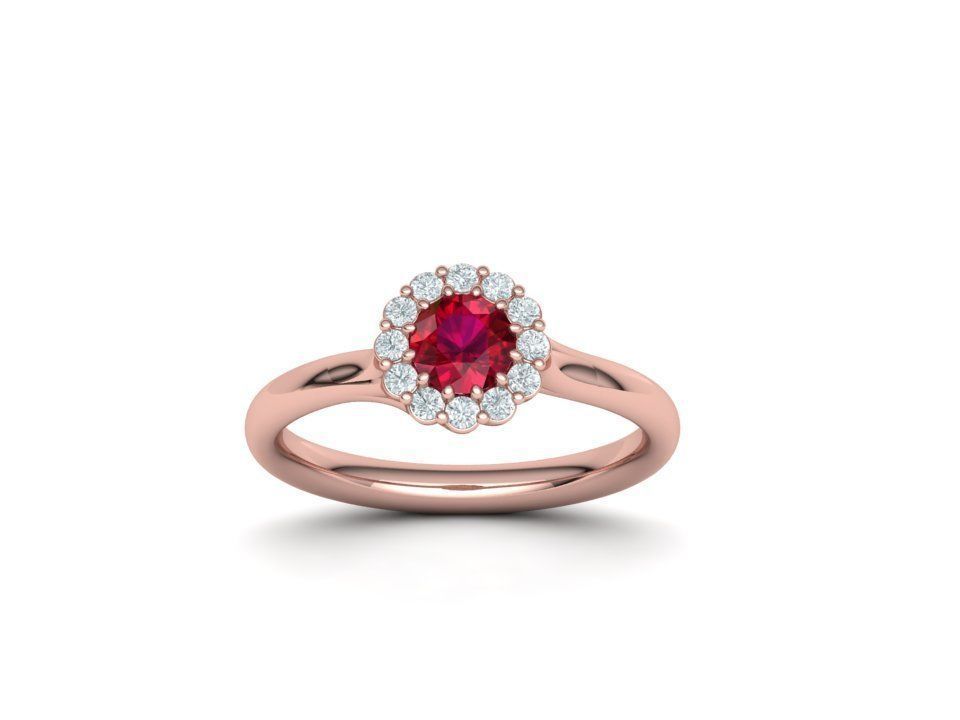 Ruby Engagement ring Unique design N10341 Shine collection  3D print model_10
