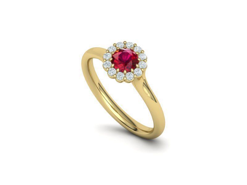 Ruby Engagement ring Unique design N10341 Shine collection  3D print model_12