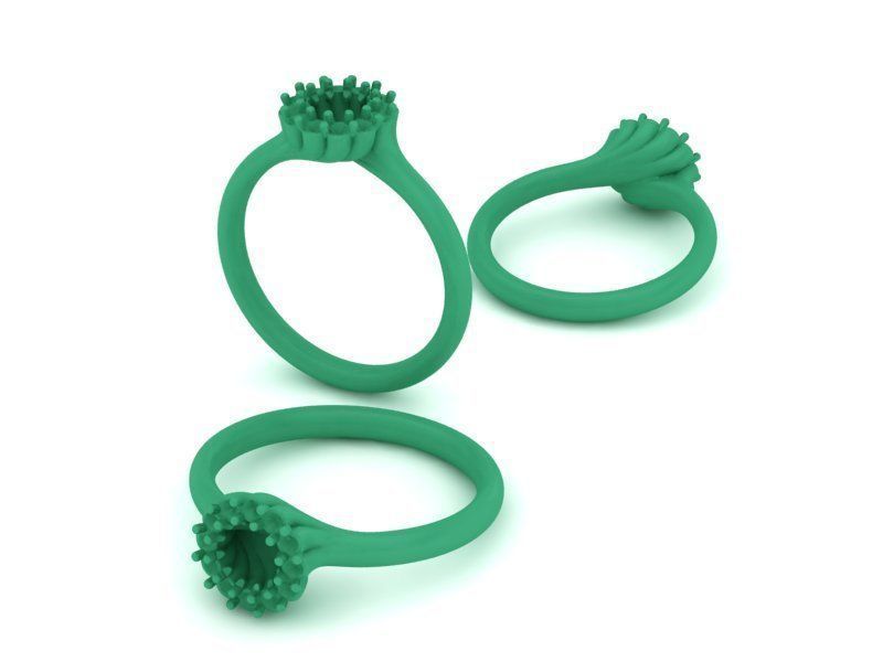 Ruby Engagement ring Unique design N10341 Shine collection  3D print model_5