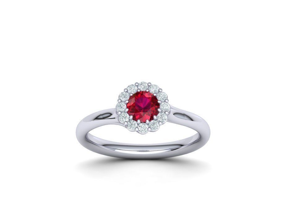 Ruby Engagement ring Unique design N10341 Shine collection  3D print model_11