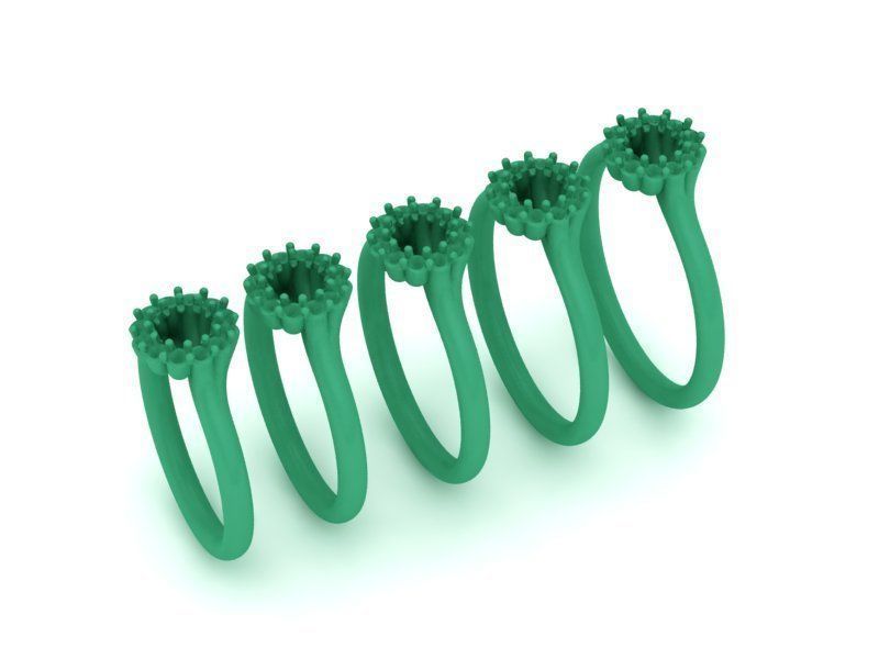 Ruby Engagement ring Unique design N10341 Shine collection  3D print model_3