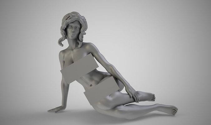 Sitting Woman Leaning on One Arm 3D print model