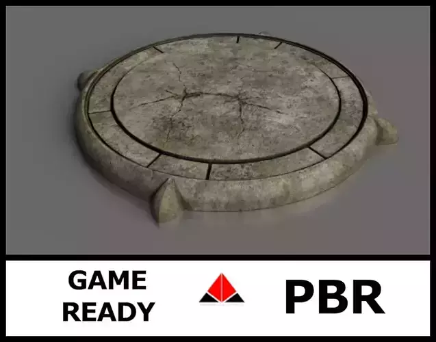 Platform stone circle Low-poly 3D model