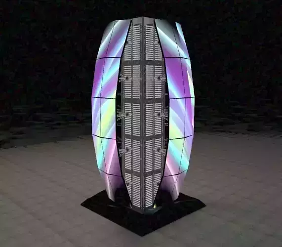 LED screens tower with structure 3D model