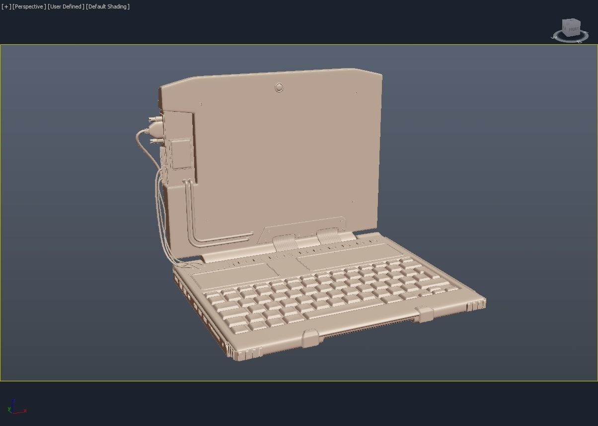 Laptop computer with keyboard 3D model_6