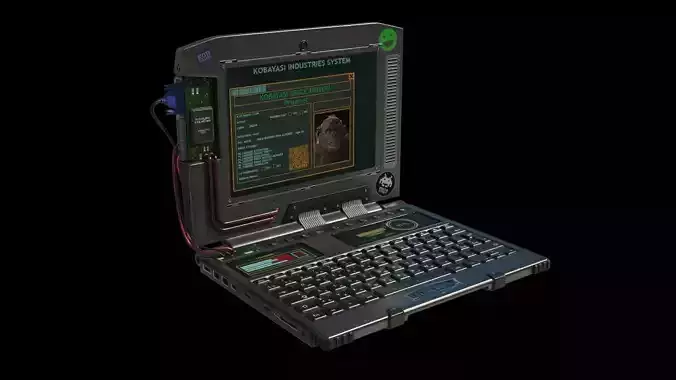 Laptop computer with keyboard 3D model