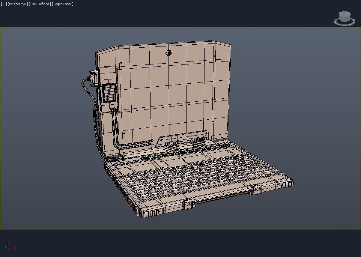 Laptop computer with keyboard 3D model_5