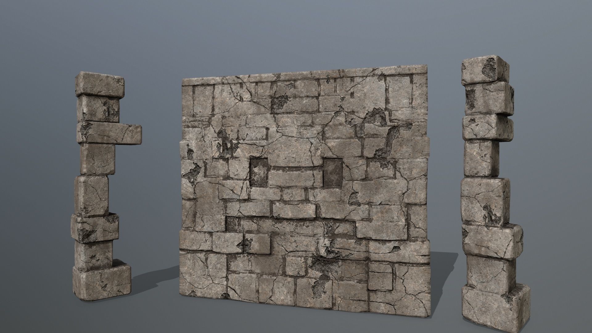old ruin set 1 Low-poly 3D model_21