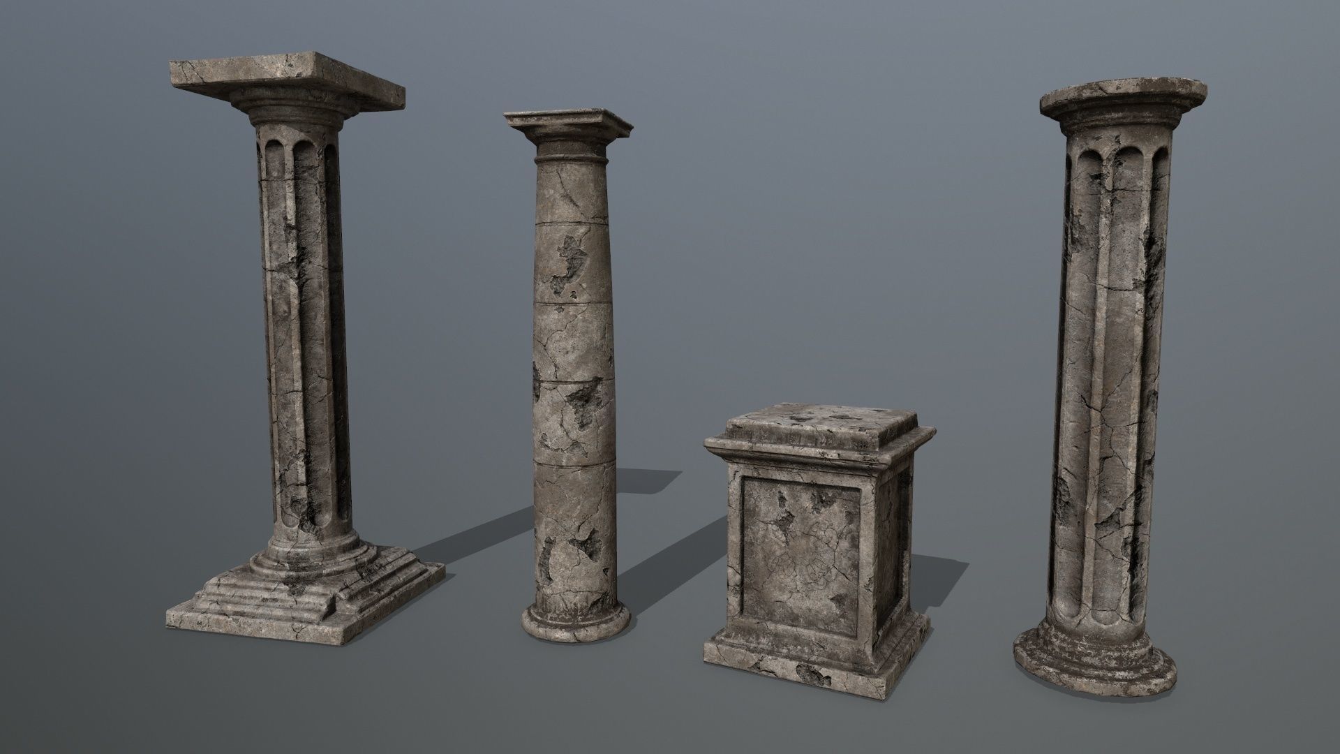 old ruin set 1 Low-poly 3D model_16