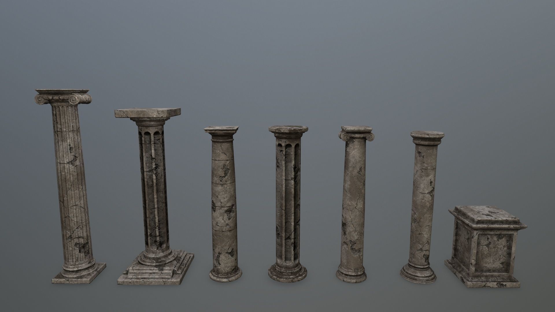 old ruin set 1 Low-poly 3D model_2