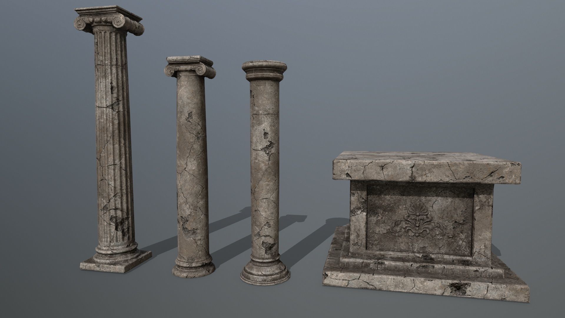 old ruin set 1 Low-poly 3D model_15