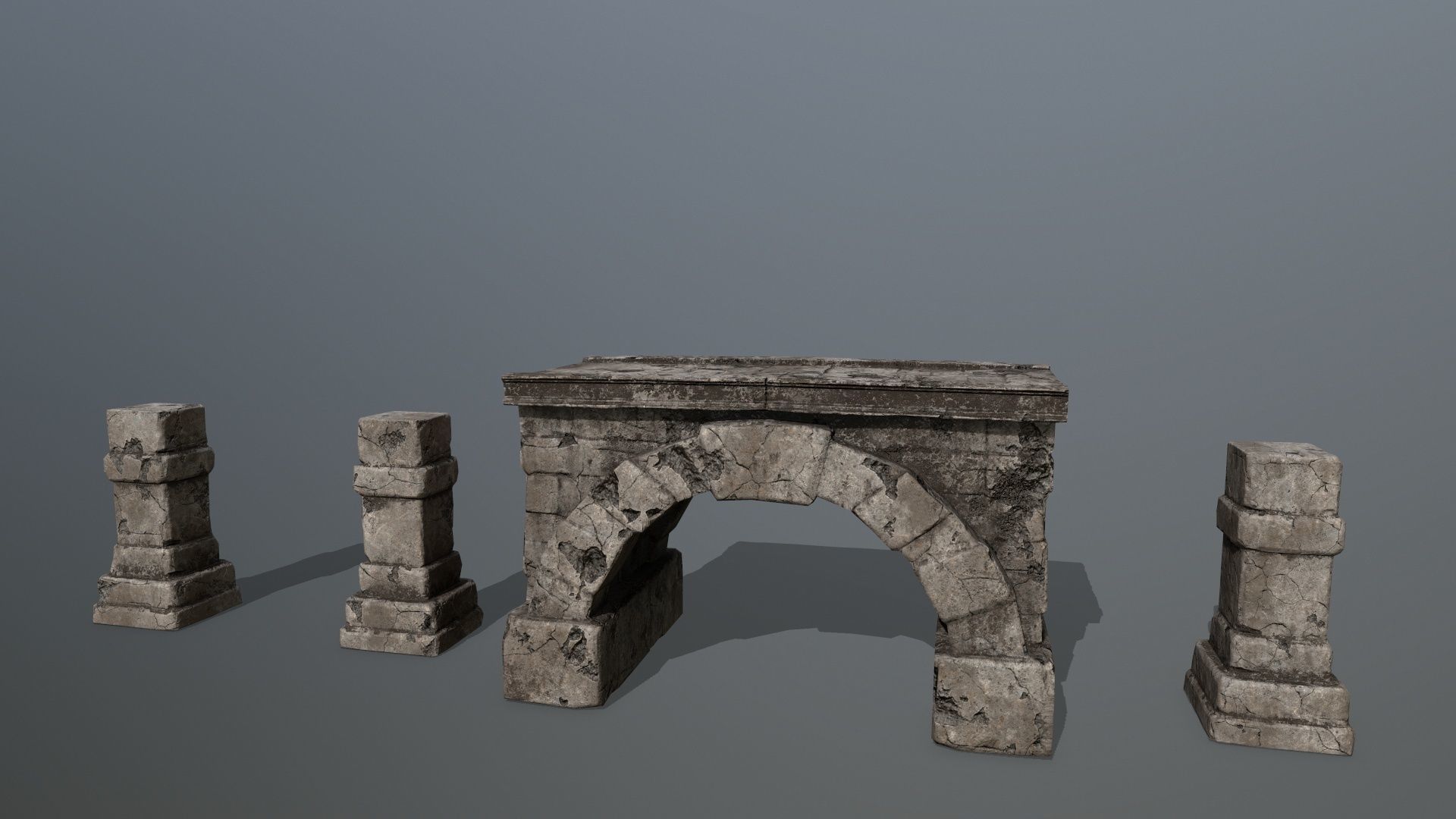 old ruin set 1 Low-poly 3D model_18