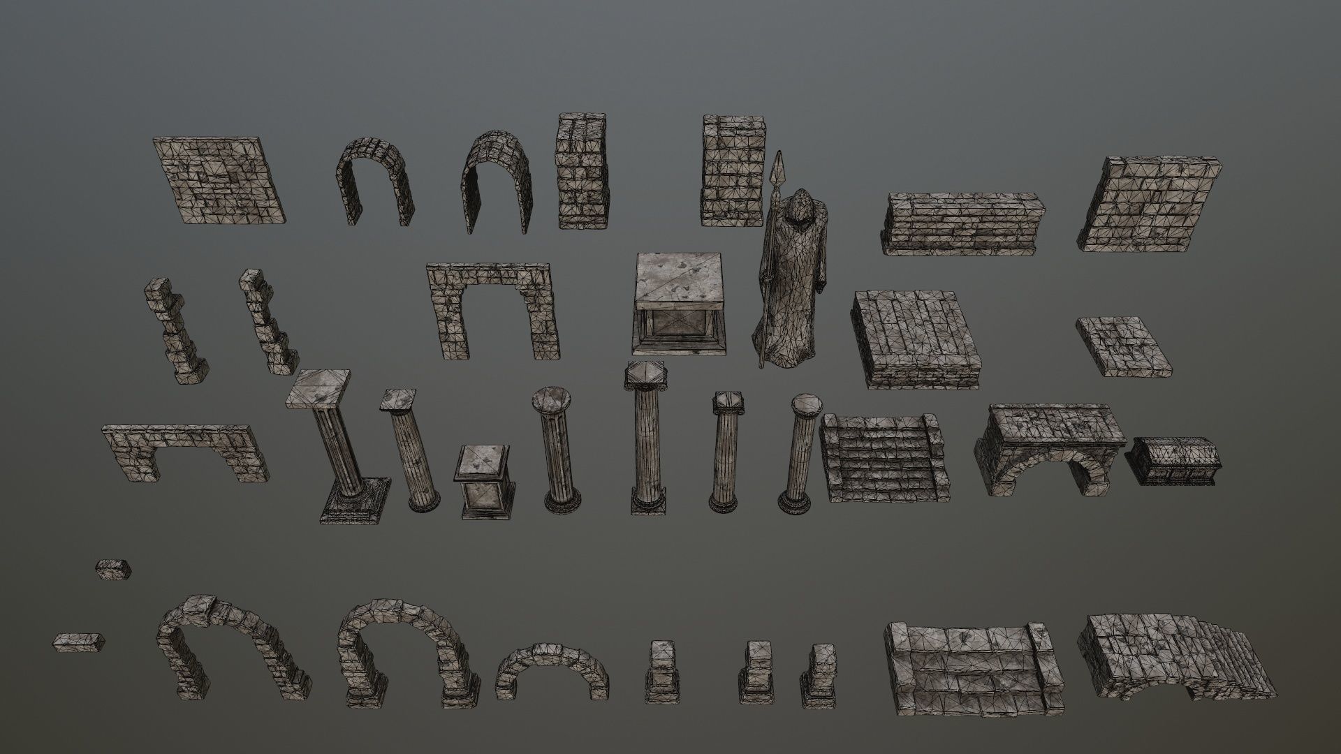 old ruin set 1 Low-poly 3D model_27