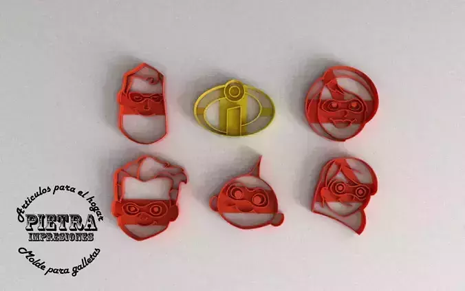 MOLDE CORTANTE PARA GALLETAS FONDANT LOS INCREIBLES