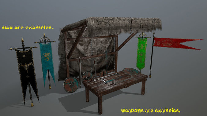 market  bench Low-poly 3D model