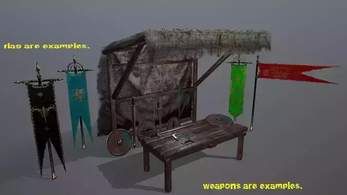 market  bench Low-poly 3D model