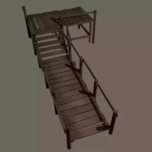  Wooden Walkway  Low-poly 3D model