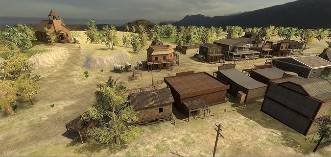Western Buildings Collection 3D Model Pack 4