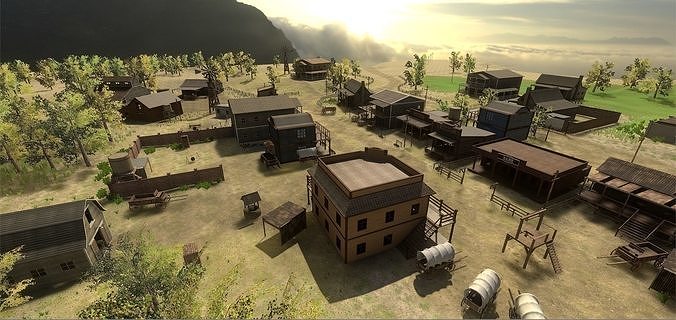 Western Buildings Collection 3D Model Pack 3