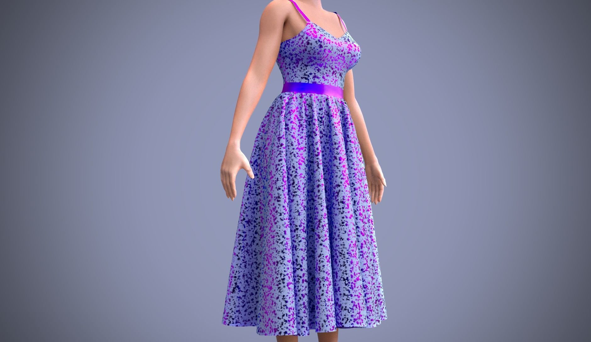 SEQUIN DRESS 3D model_4