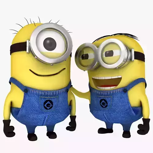 Minion Stuart and  Dave Low-poly 3D model