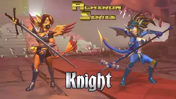 Acheron Knight Outfit Low-poly 3D model