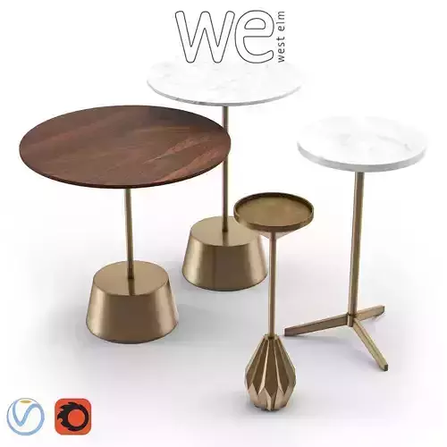 WEST ELM Side Table Collection I 3D model