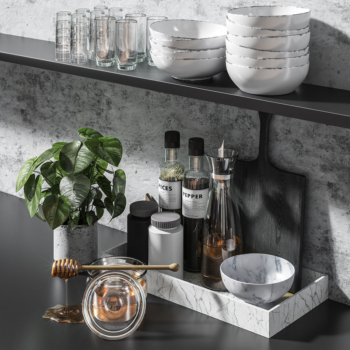 Kitchen set 5  3D model_1