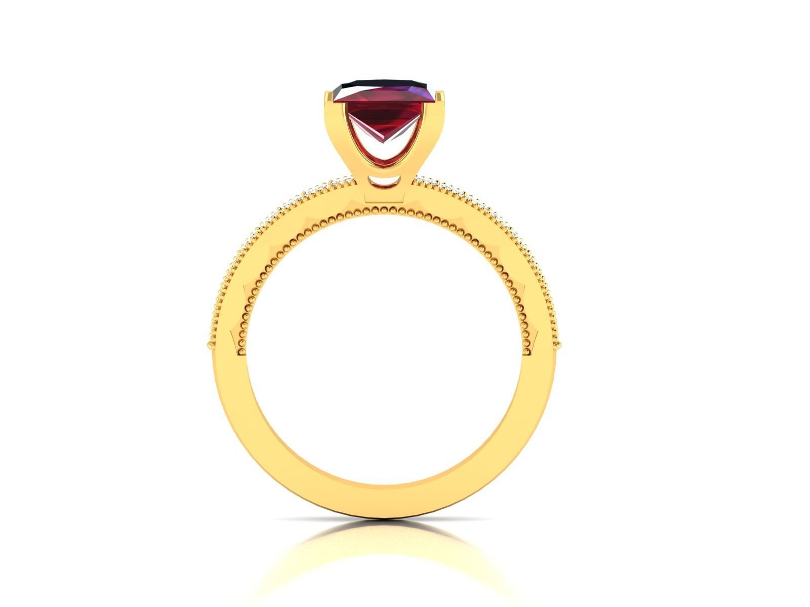 Solitaire ring 3dm stl render detail 3D print model 3D print model_8