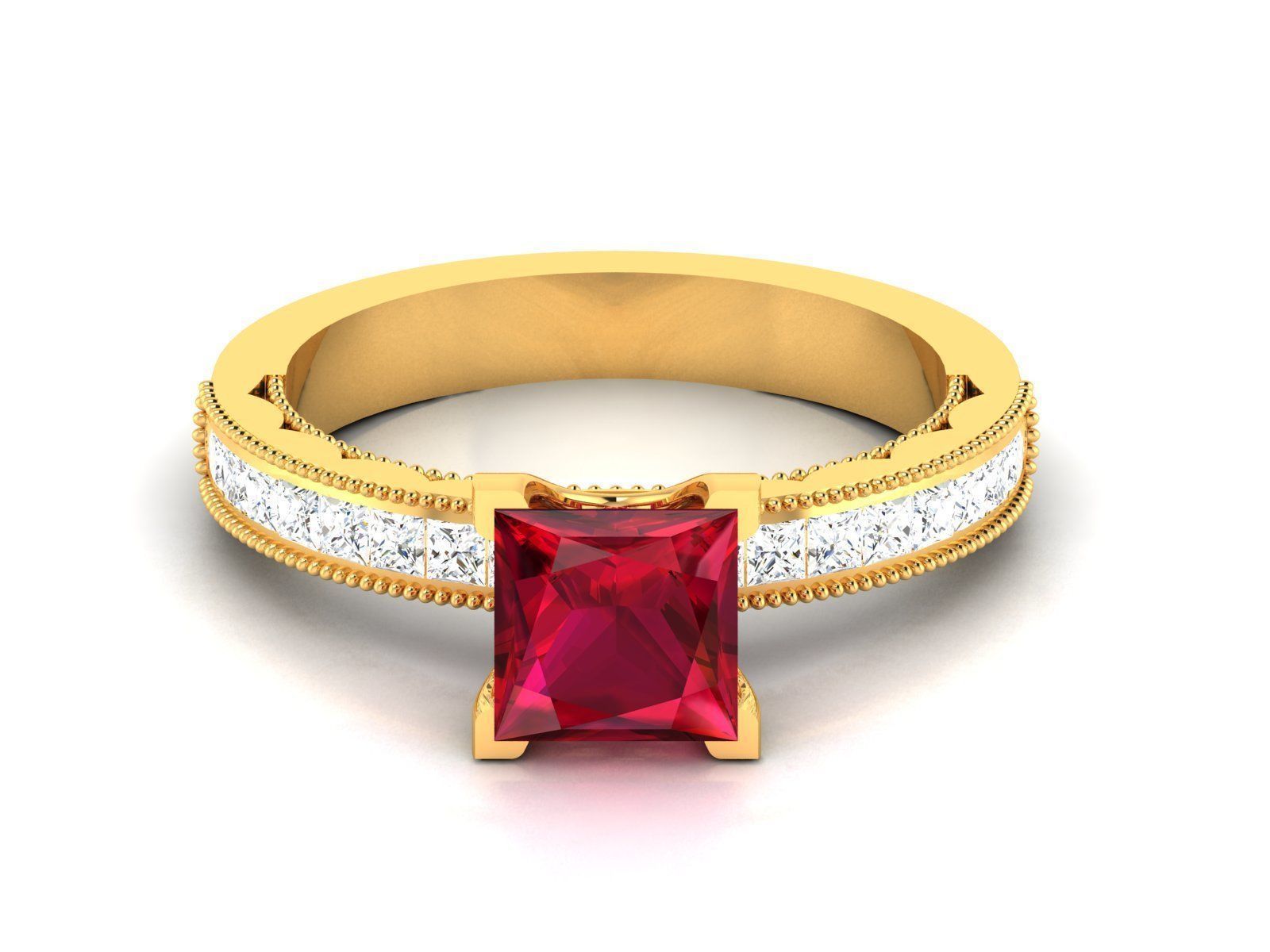 Solitaire ring 3dm stl render detail 3D print model 3D print model_11