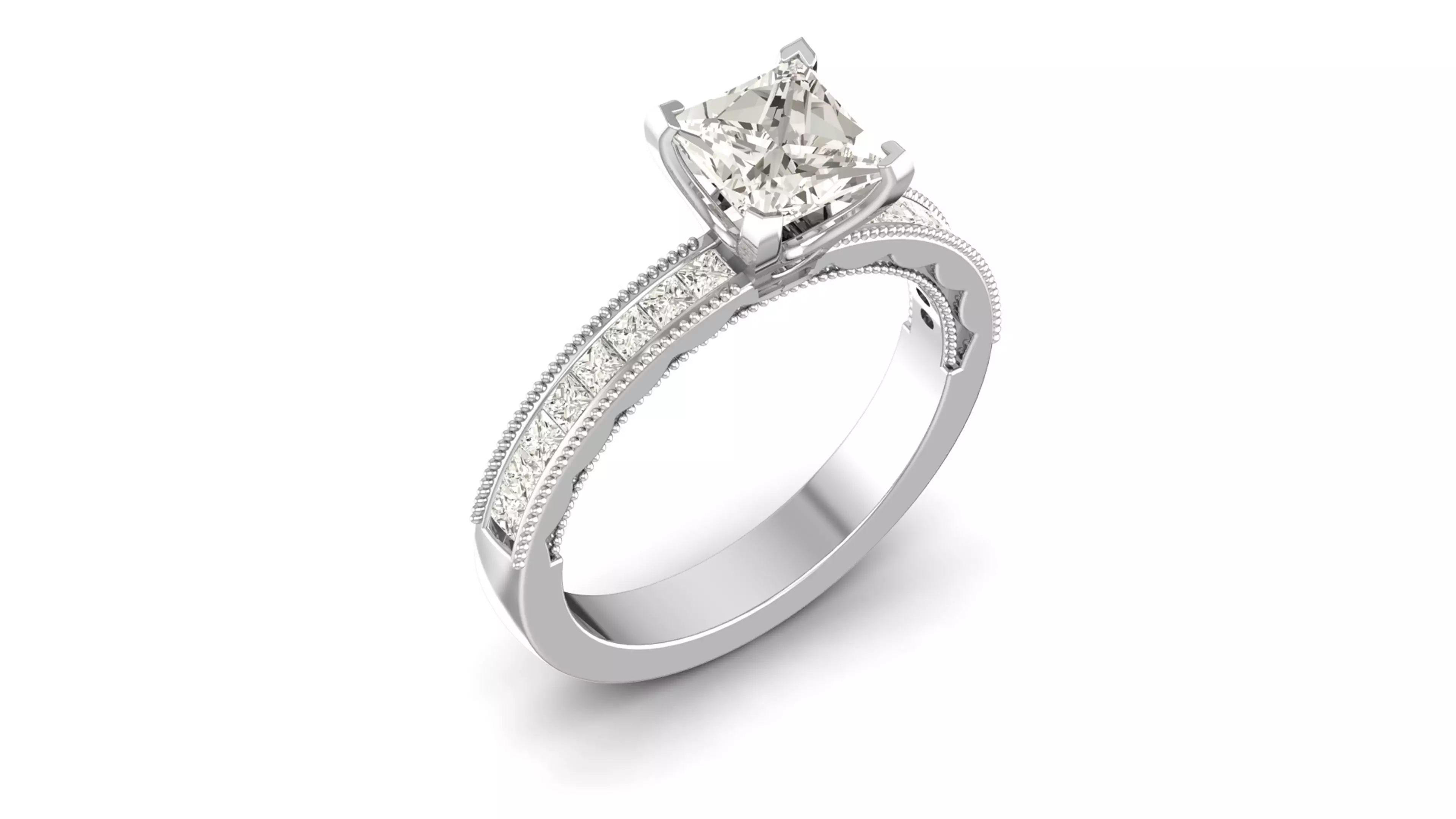 Solitaire ring 3dm stl render detail 3D print model 3D print model_0