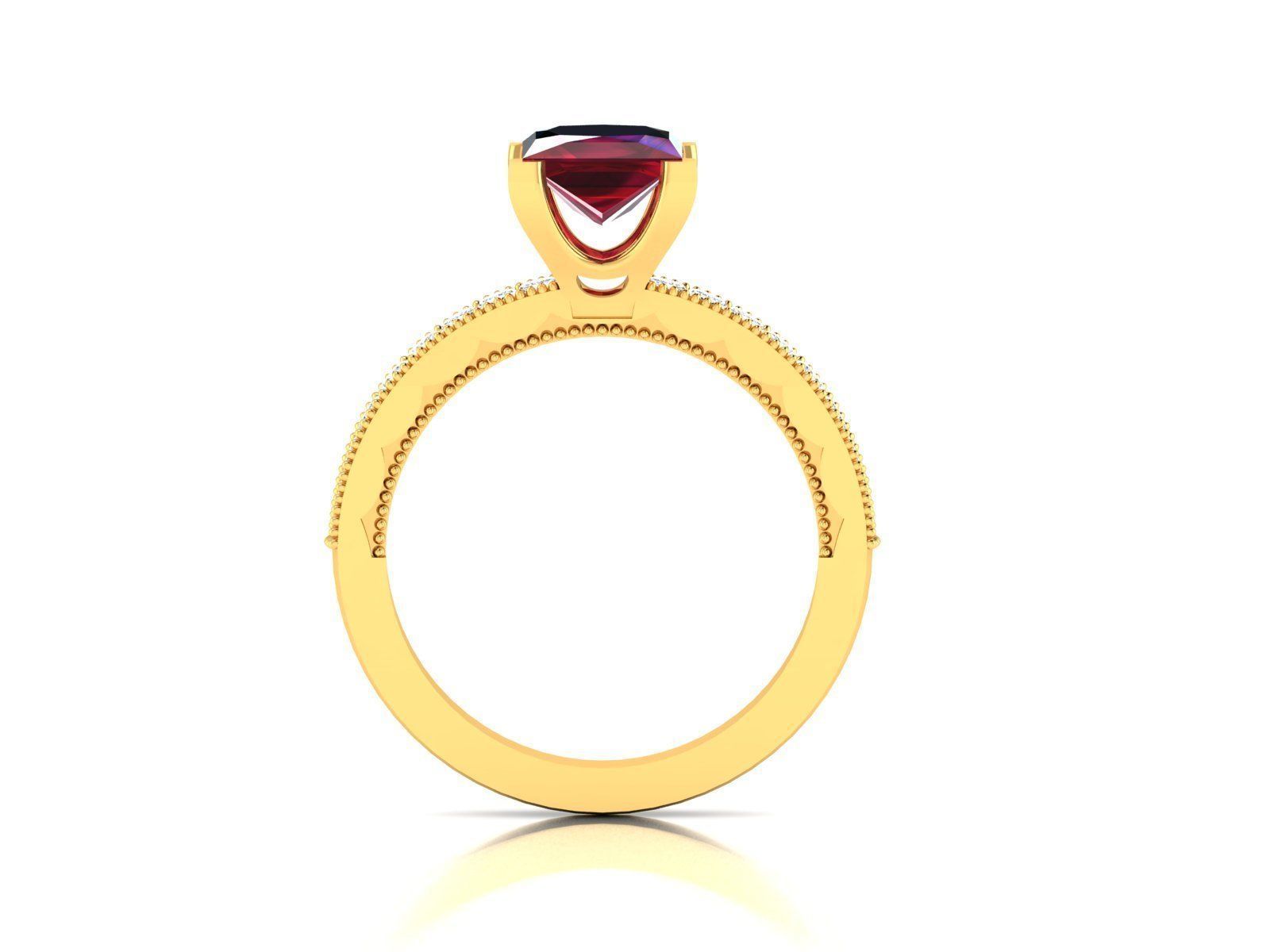 Solitaire ring 3dm stl render detail 3D print model 3D print model_7