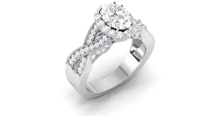 Solitaire ring 3dm stl render detail 3D print model