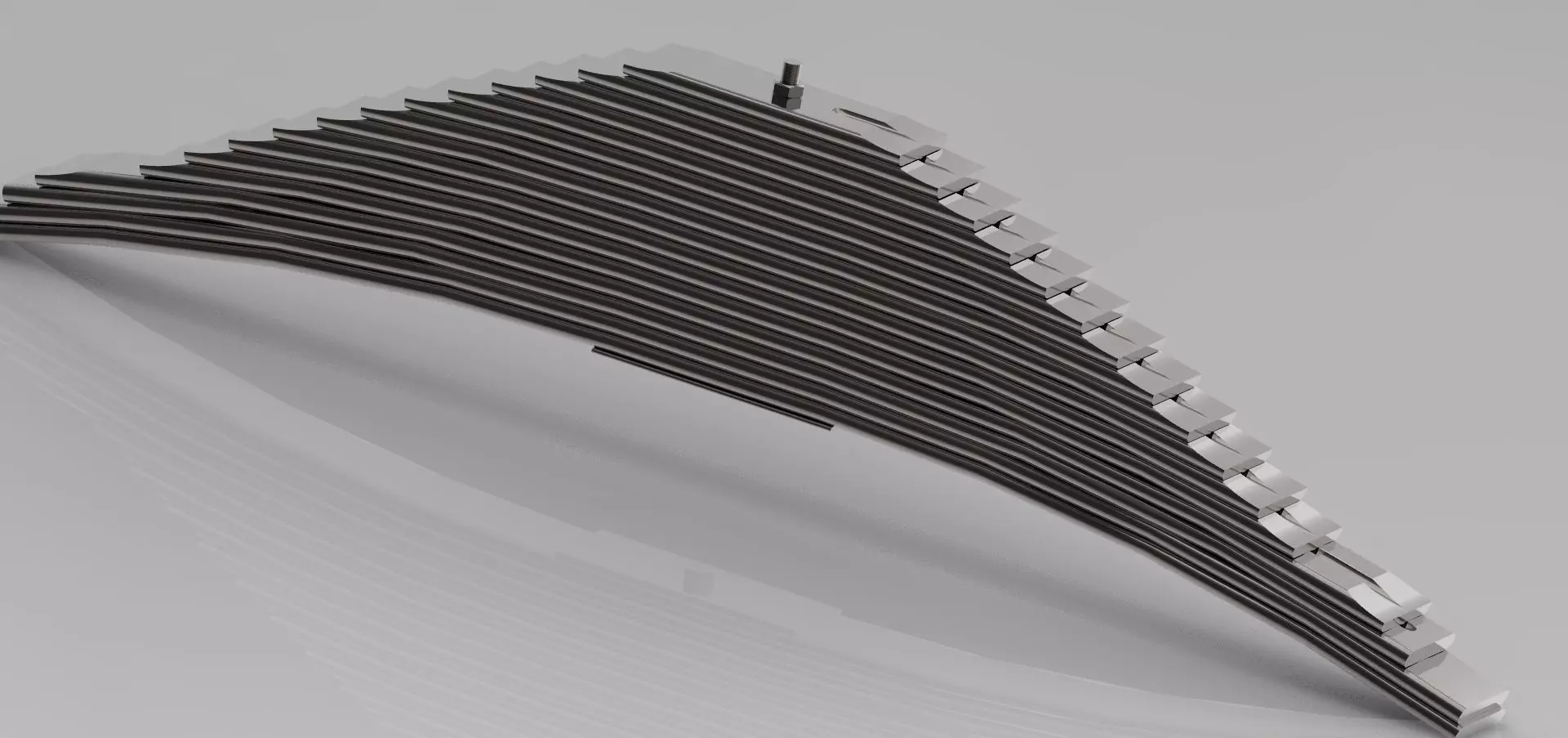 Durable Clip-Less Leaf Spring for Heavy Vehicles Low-poly 3D model_0