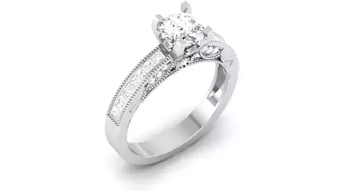 Solitaire ring 3dm stl render detail 3D print model