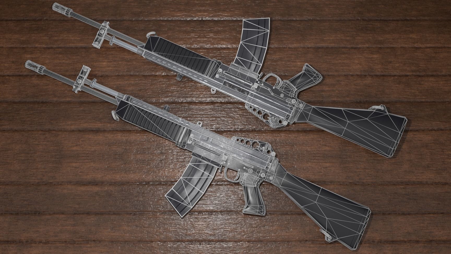 Stoner 63 ar Low-poly 3D model_13
