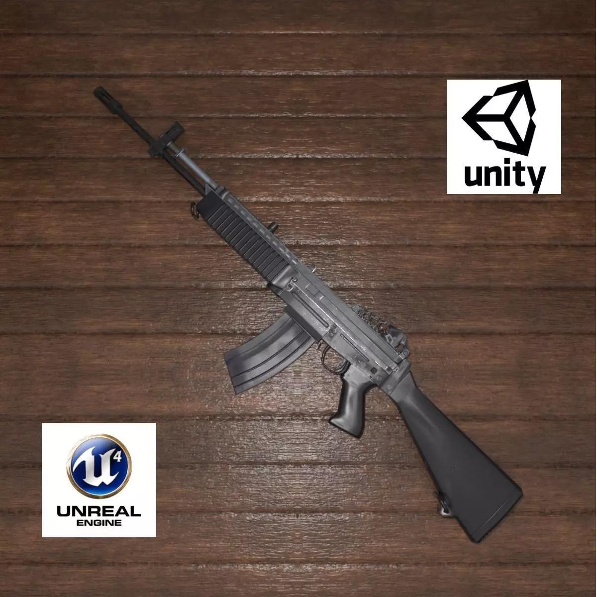 Stoner 63 ar Low-poly 3D model_0