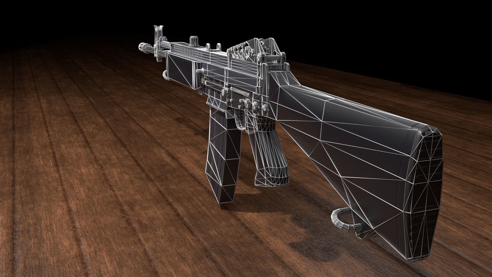 Stoner 63 ar Low-poly 3D model_9