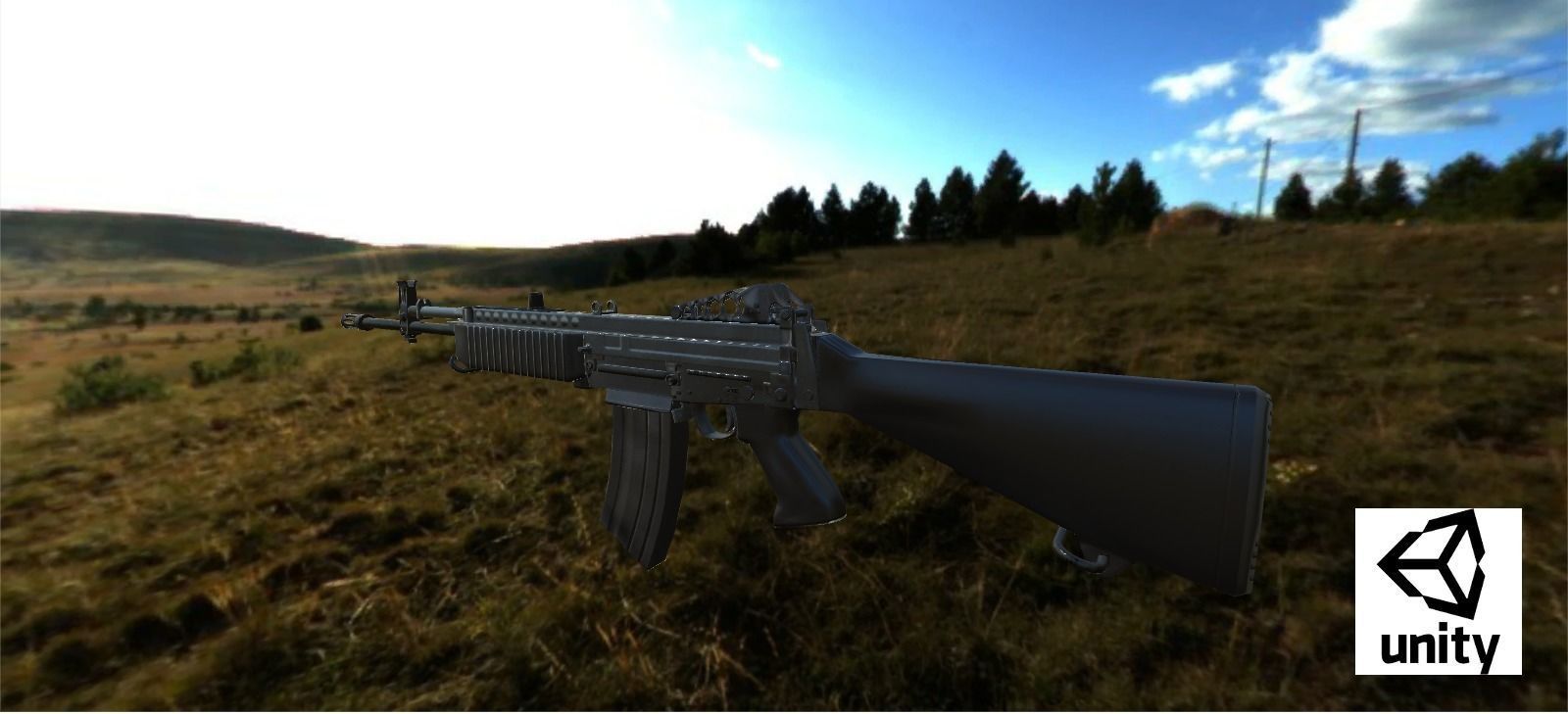 Stoner 63 ar Low-poly 3D model_19