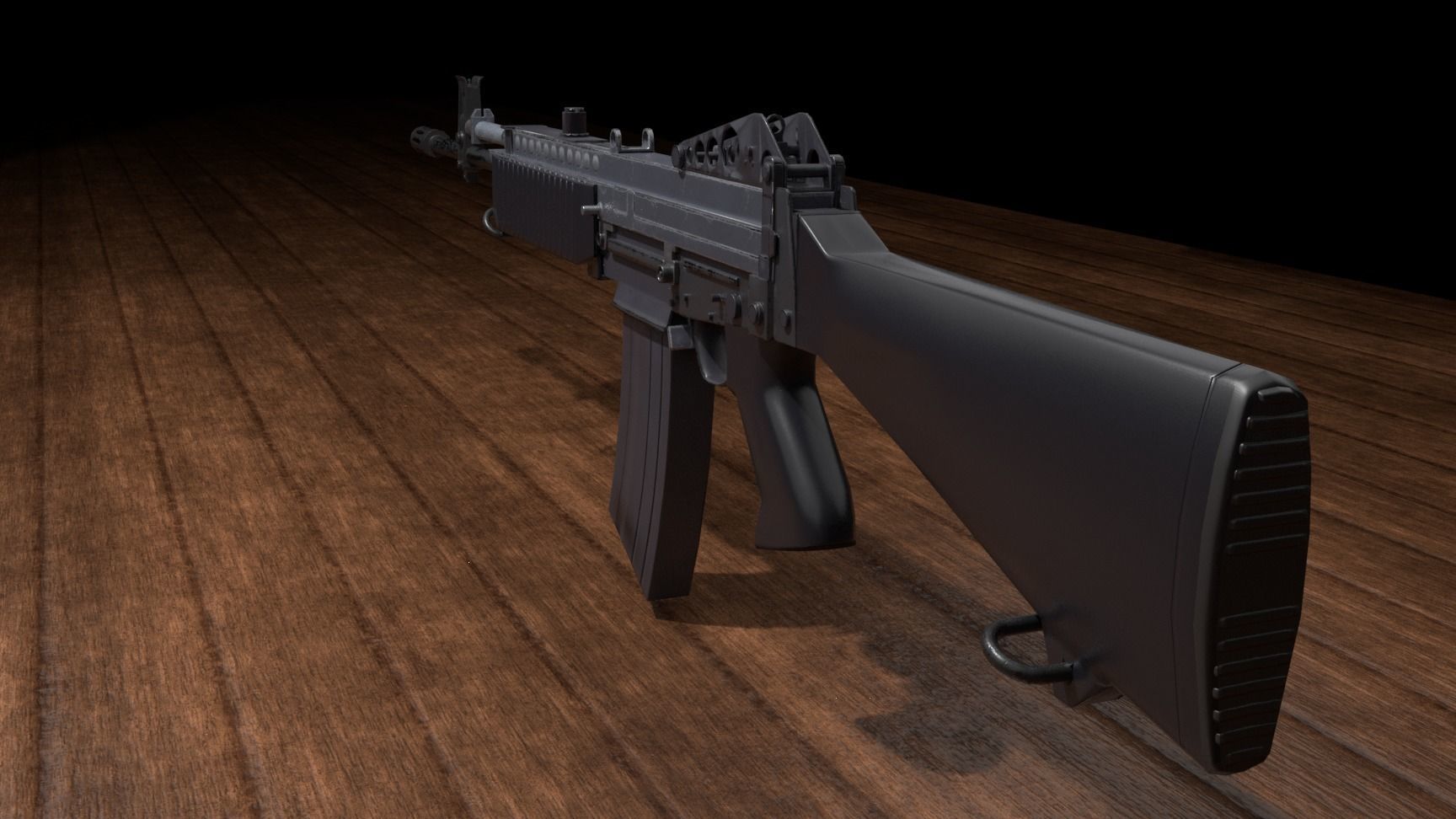 Stoner 63 ar Low-poly 3D model_4