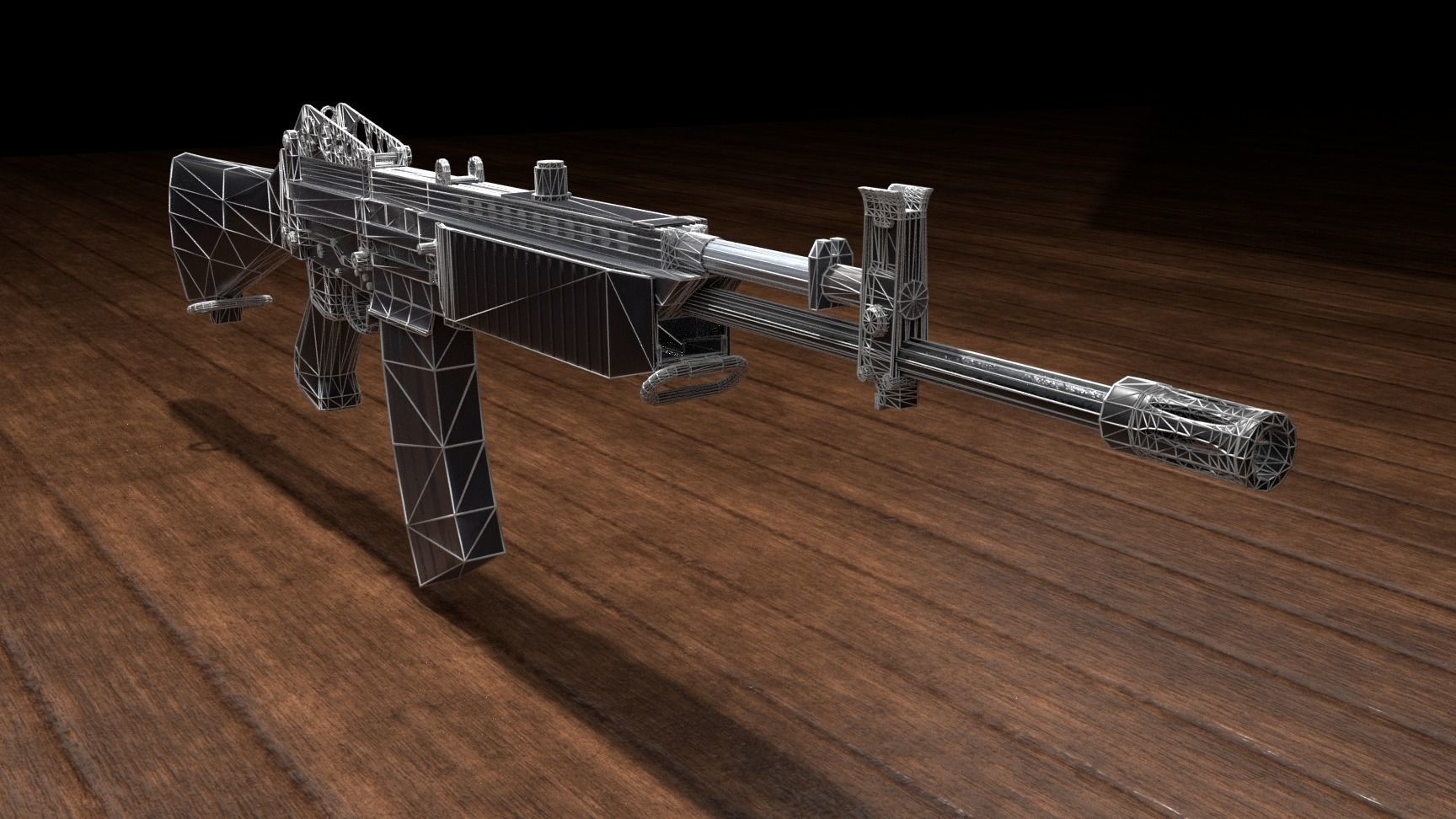 Stoner 63 ar Low-poly 3D model_10