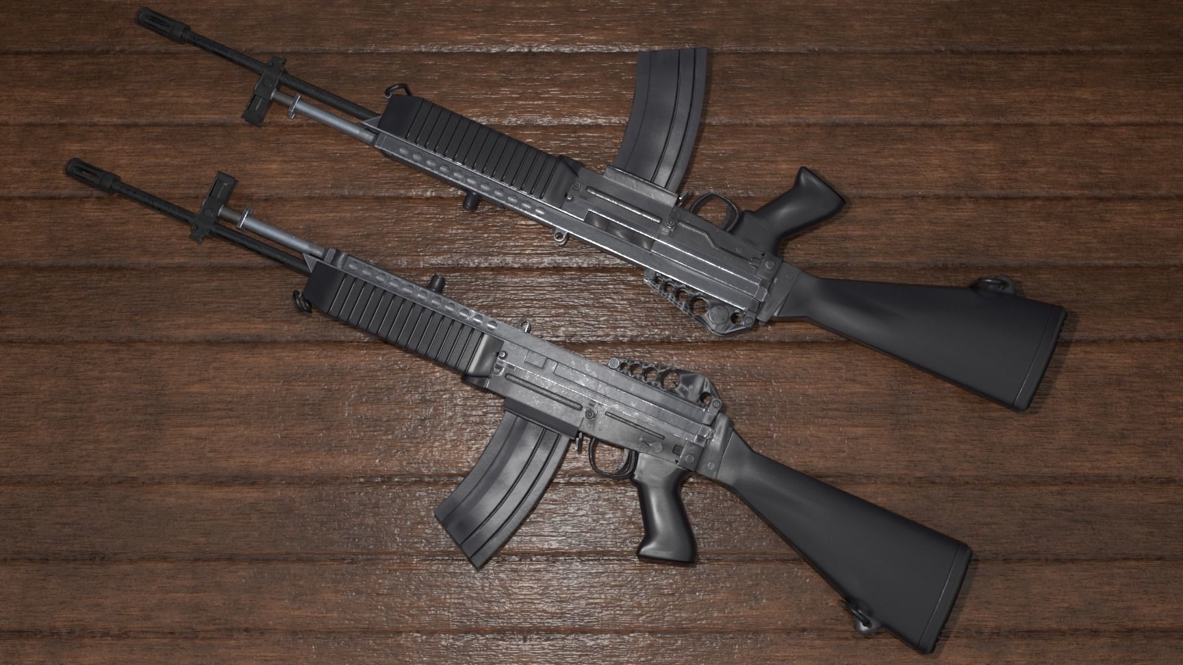 Stoner 63 ar Low-poly 3D model_7