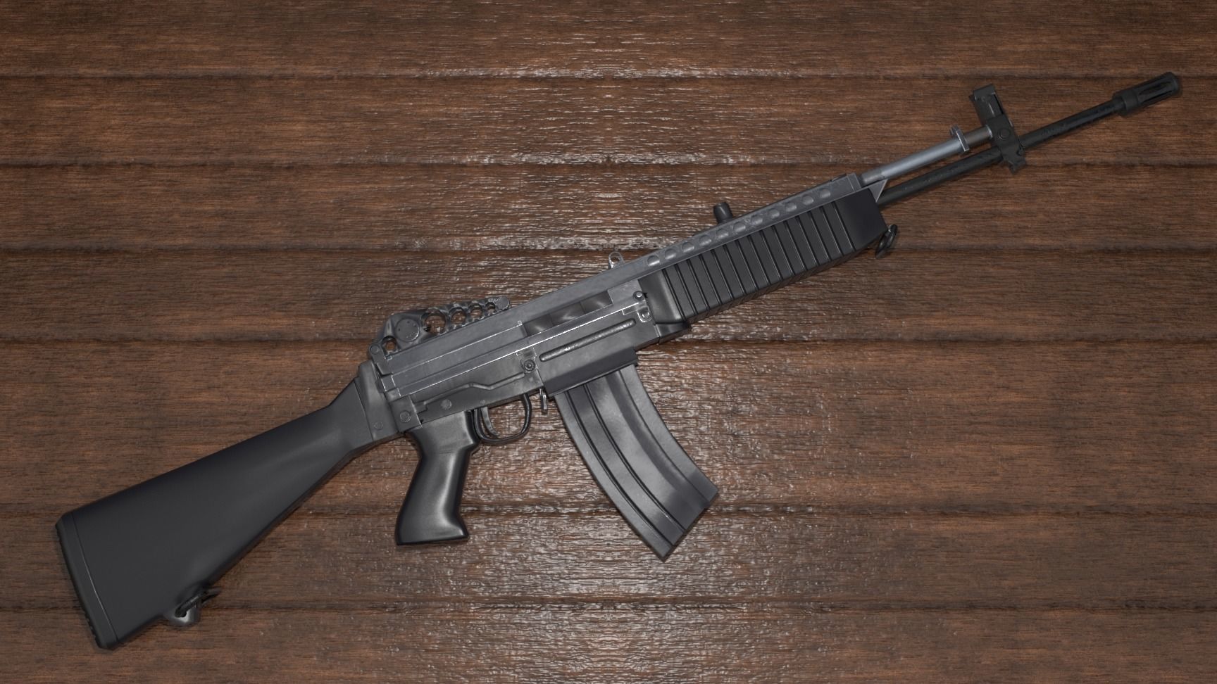 Stoner 63 ar Low-poly 3D model_2