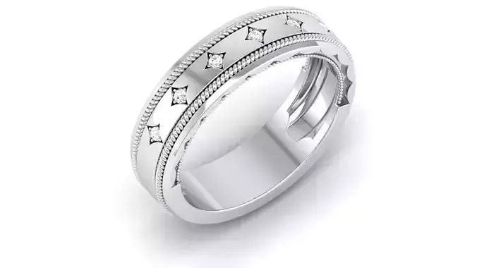 Ring 3dm stl render detail 3D print model oval wedding band gold