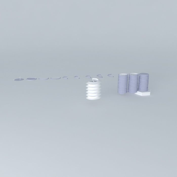 Threaded Bolt Free 3D model_2