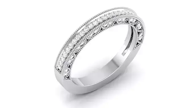 Ring 3dm stl render detail 3D print model oval diamond wedding gold